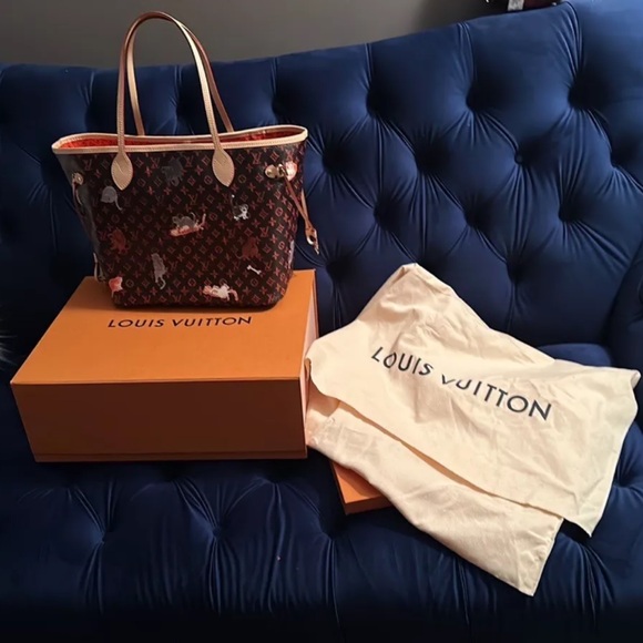 NEW NEVER USED Louis Vuitton Grace Coddington Catogram Neverfull MM 😸  💎 - Picture 3 of 14